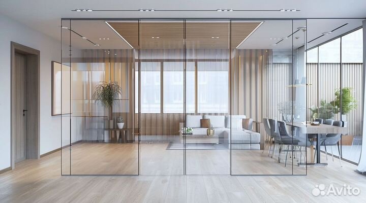 Стеклянная перегородка для душа