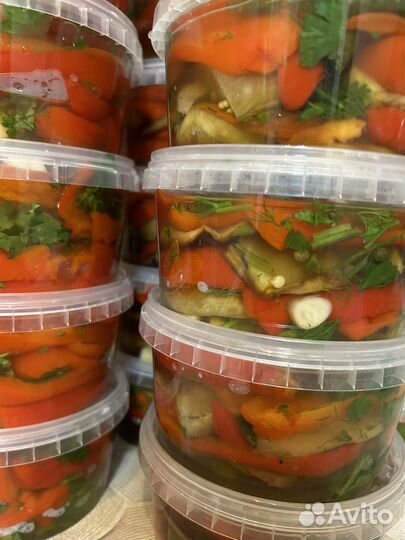 Баклажаны маринованные с перцем