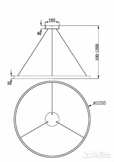 Подвесной светильник Maytoni Rim MOD058PL-L65BK