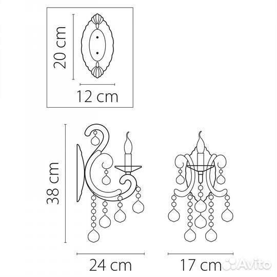 Бра LightStar Elegante 708614 Хром