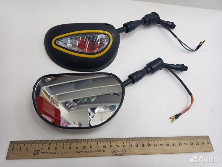 Зеркала (074) пласт. черные с поворотником