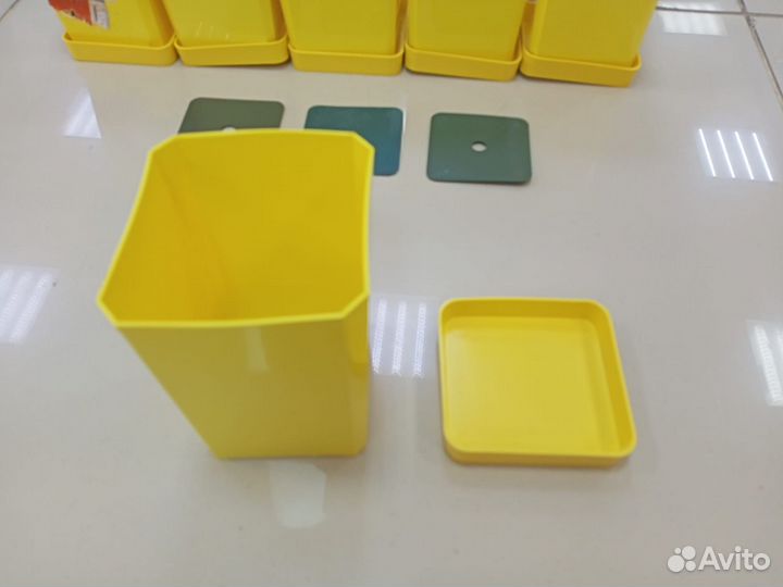 Пеликан набор горшков для рассады с поддоном желты