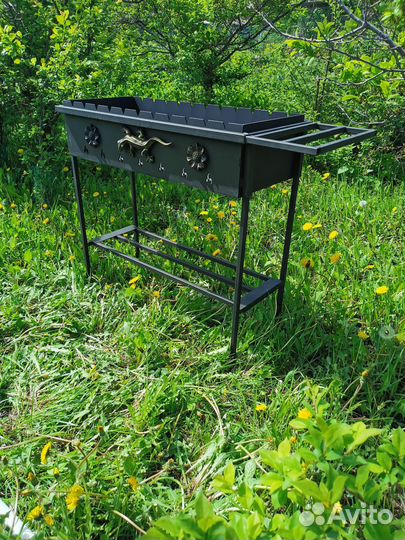 Мангал разборный 3 мм усилен бортами окрашен