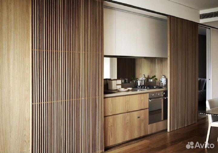 Раздвижные реечные перегородки для зонирования