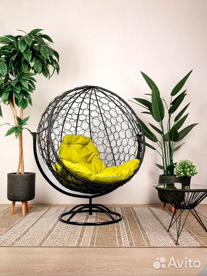 Кресло-кокон Круглый Вращающийся ротанг