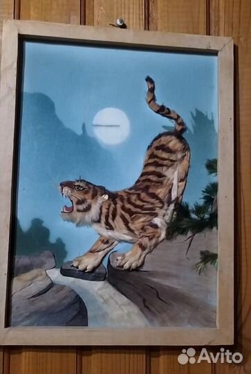 Панно Тигр объемный из меха, Китай (более 50 лет)