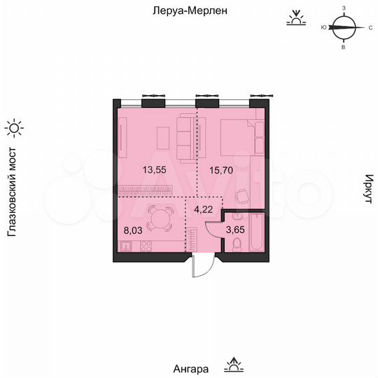 1-к. квартира, 44,9 м², 4/19 эт.