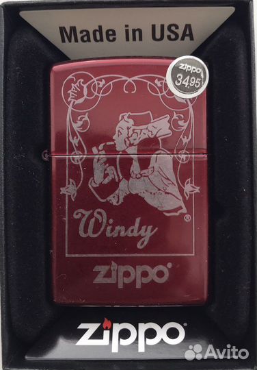 Зажигалка Zippo Windy in Window Candy Apple Red