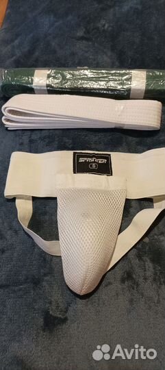 Защита паха и пояс белый и зелёный