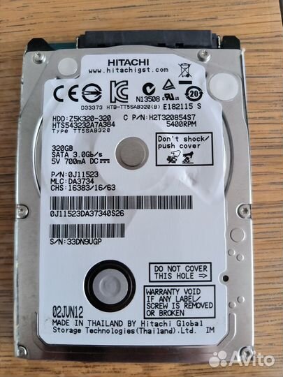 Жёсткий диск Hitachi hdd 320 gb