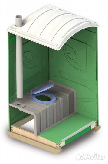 Туалетные кабины, новые графит и зелёные