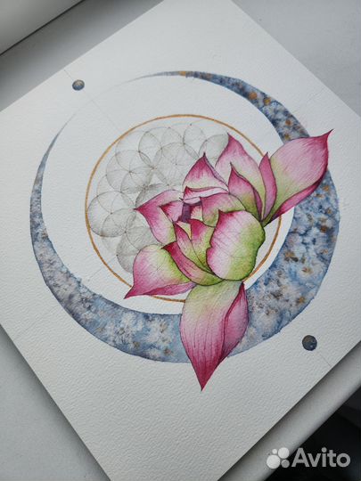 Мандала Женское Счастье акварель