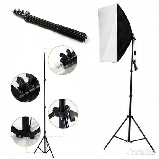 Софтбокс (видеосвет) + штатив + пульт