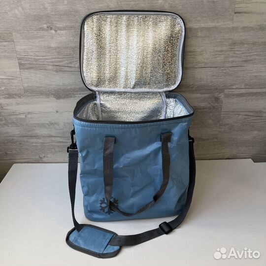 Складная Термосумка с плечевым ремнём (голубая)