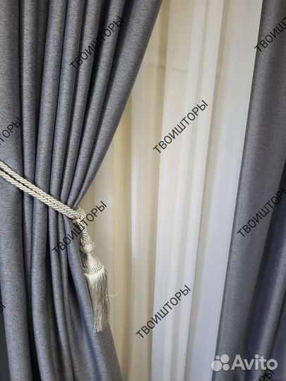 Шторы блэкаут под лен кашемир