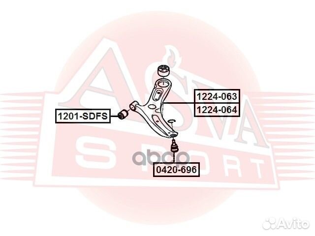 Рычаг hyundai/KIA creta прав. 1224063 asva