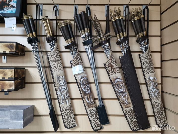 Набор шампуров Львы подарочный