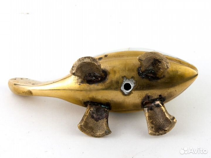 Сувенир фигурка черепаха латунь перламутр редкость