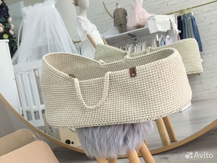 Люлька переноска вязаная комплект постели