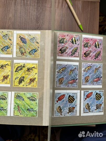 Марки с рыбами. Альбом 20 стр