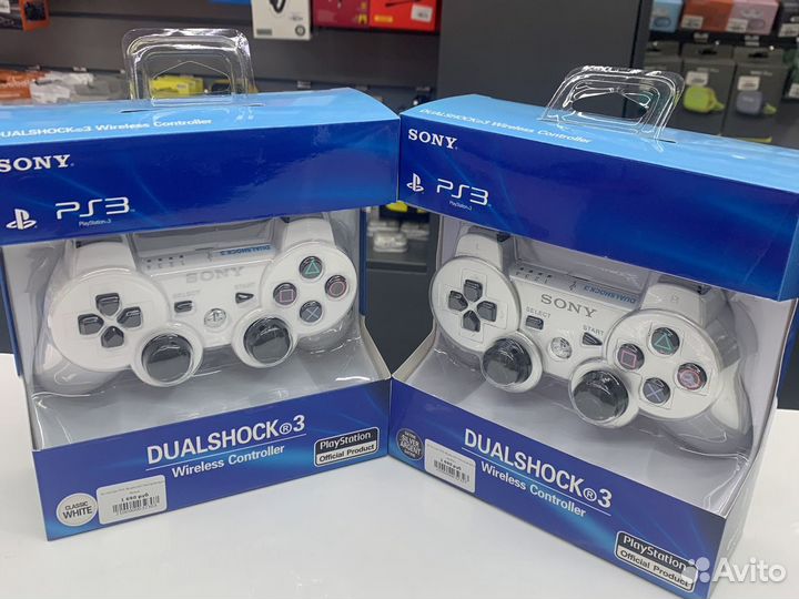 Джойстик PS3 белый серебро беспроводной