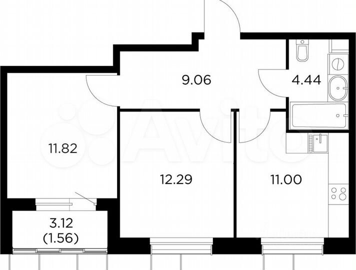 2-к. квартира, 48 м², 7/15 эт.