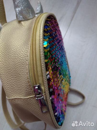 Рюкзак детский новый с пайетками единорог