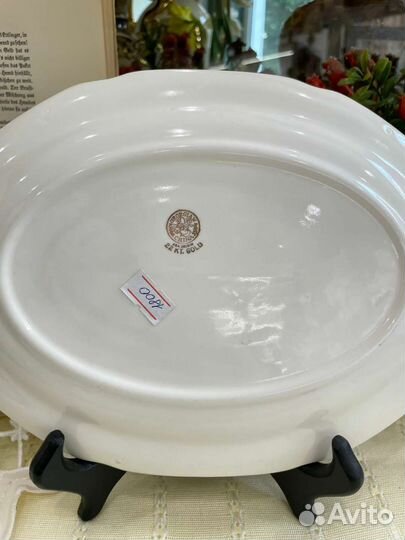 Винтаж, овальное блюдо США 22 карат. золото