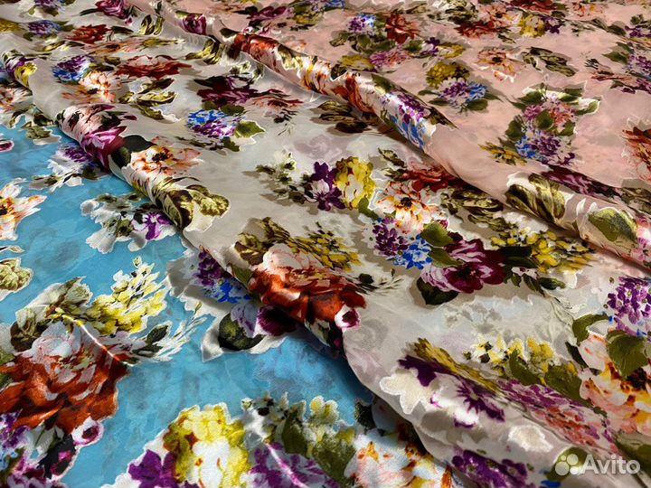 Шелк шифон натуральный, Италия (3 варианта цвета)