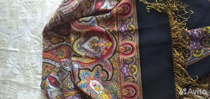 Павловопосадский платок,шерсть,большой