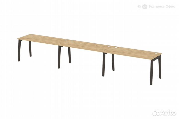 Стол-бенч линейный на деревянных опорах Onix wood