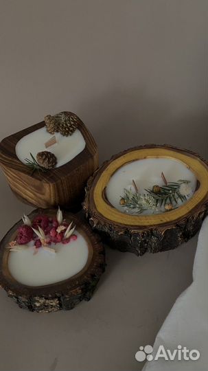 Ароматизированные свечи в дереве