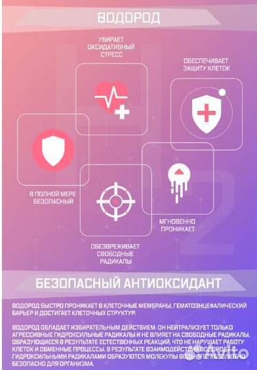 Генератор водородной воды (ионизатор) портативный