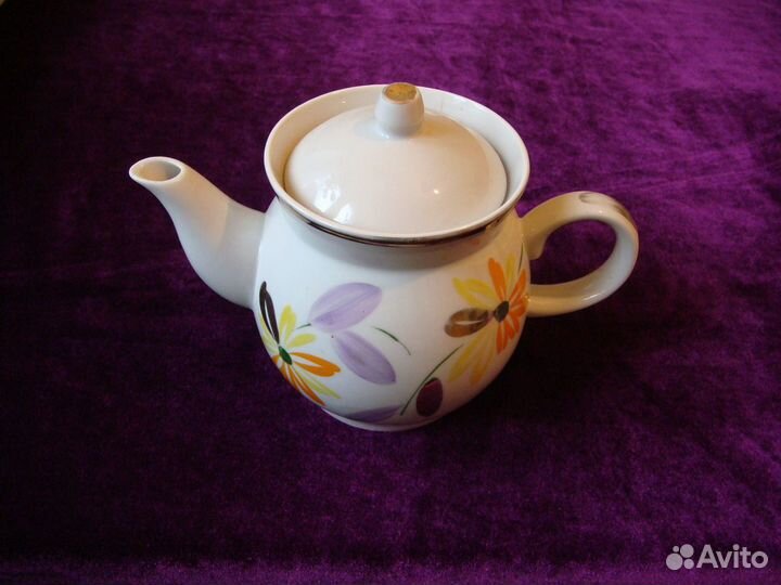 Старинный Фарфоровый Чайник СССР Ручная Роспись