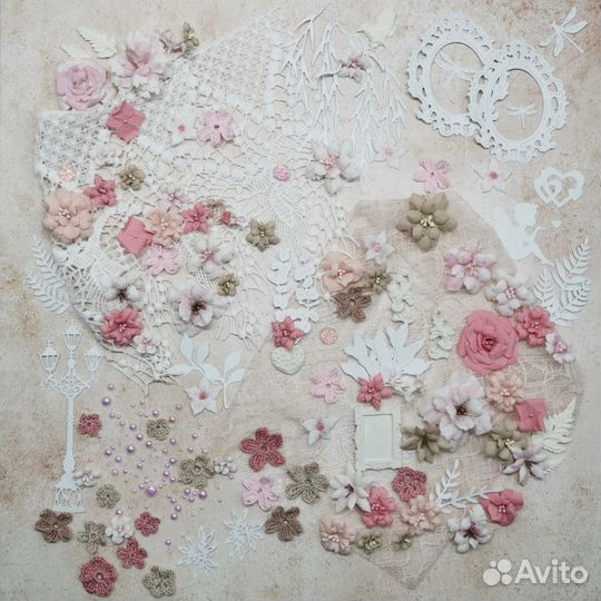 Цветы для скрапбукинга (набором)