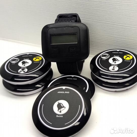 Кнопка вызова официанта, персонала с часами Эконом