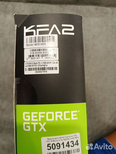 KFA2 geforce gtx 1650х 4gb