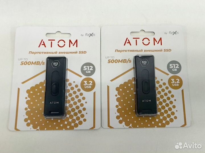 Внешний ssd Атом 500ггб usb 3.2 новый