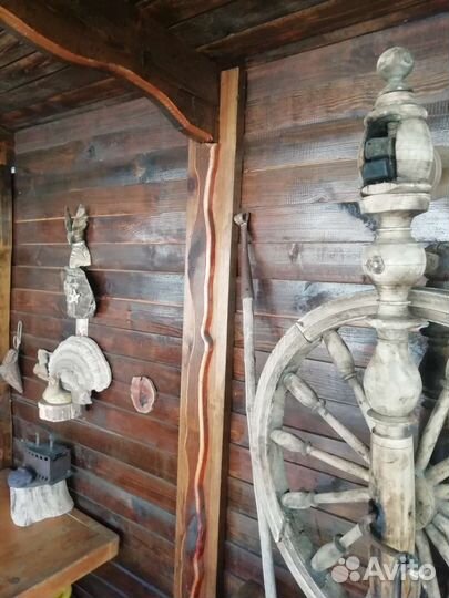 Прялка деревянная стар утюг ухват сковародк