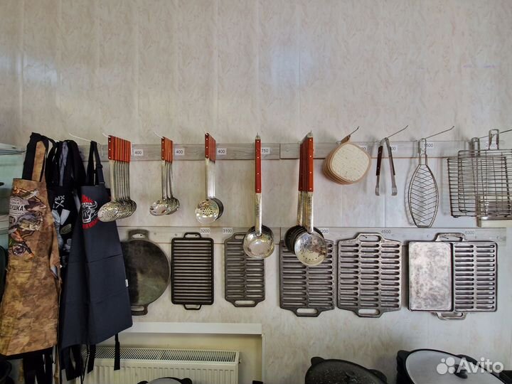 Чугунная решетка гриль, шумовка, фартук, прихватка