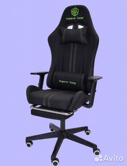 Игровое кресло тканевое с подножкой