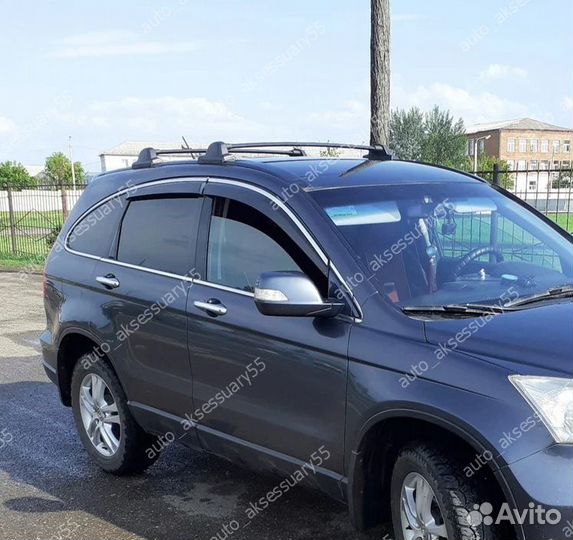 Ветровики Honda CR-V 2006-2012 молдинг нержавейка
