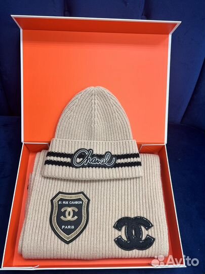Комплект шапка и шарф Chanel