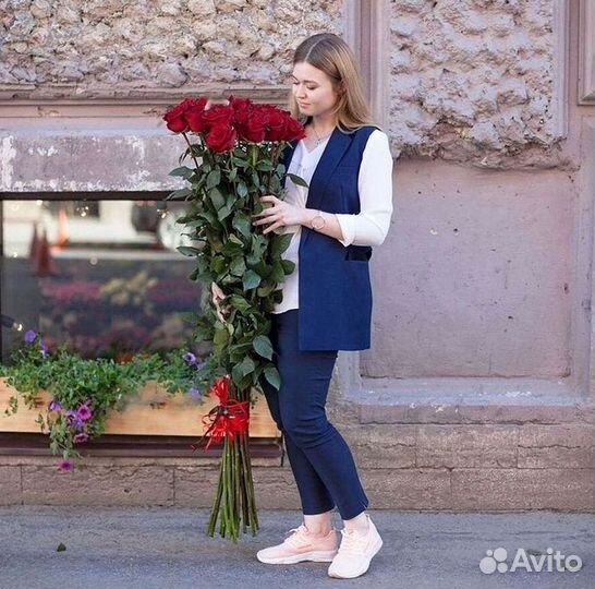 Розы высокие Доставка цветов