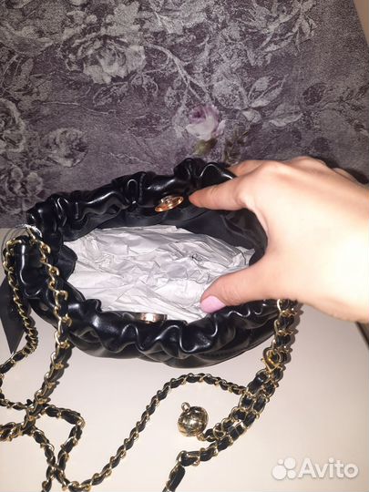 Сумка женская черная маленькая экокожа