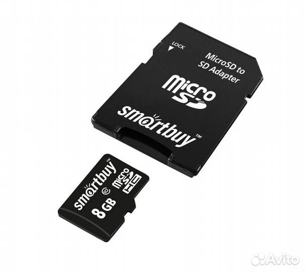 Карта памяти Micro-SD Smartbuy 8Gb class 10 (+SD а