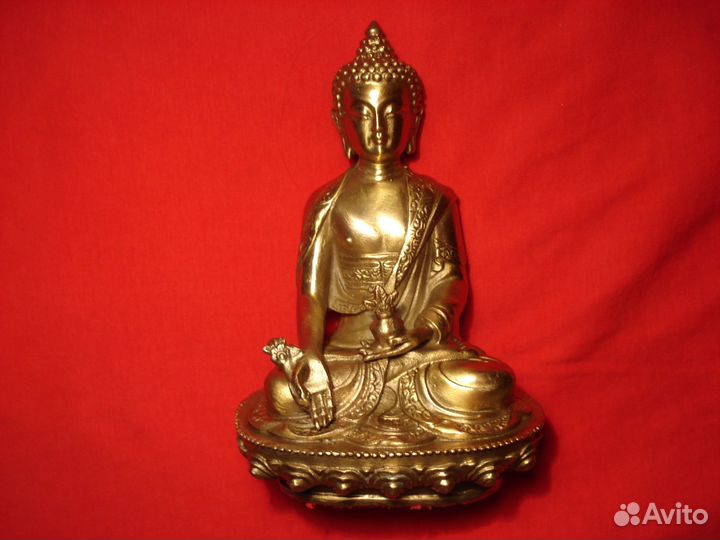 Бюст Будда Медицинский Сосуд Бронза Тибет 15см