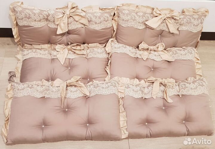 Бортики в кроватку + балдахин 6 предметов