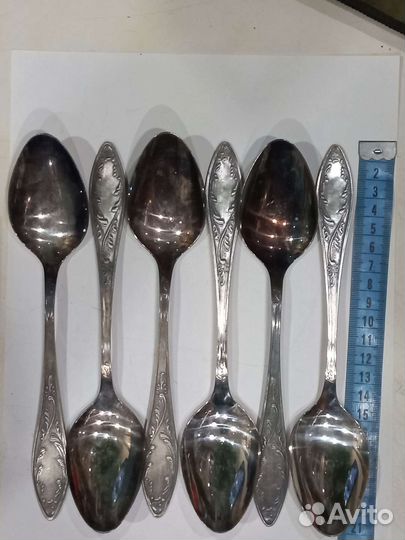 Ложки столовые мельхиоровые. 6 шт