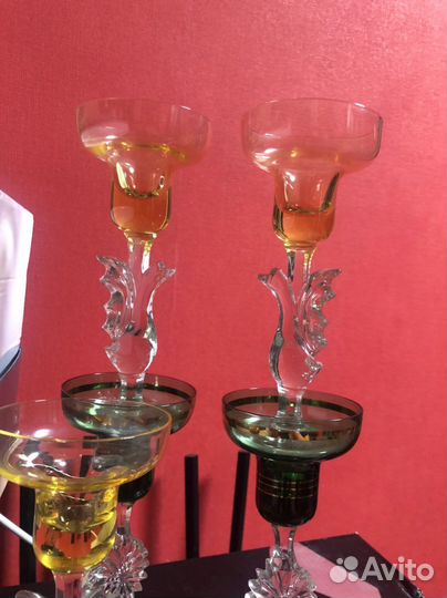 Подсвечник 16,5см.хрусталь.золото.1989г